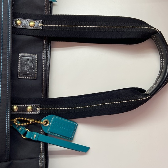 Coach Black Nylon/Leather Hampton Tote - Picture 4 of 13